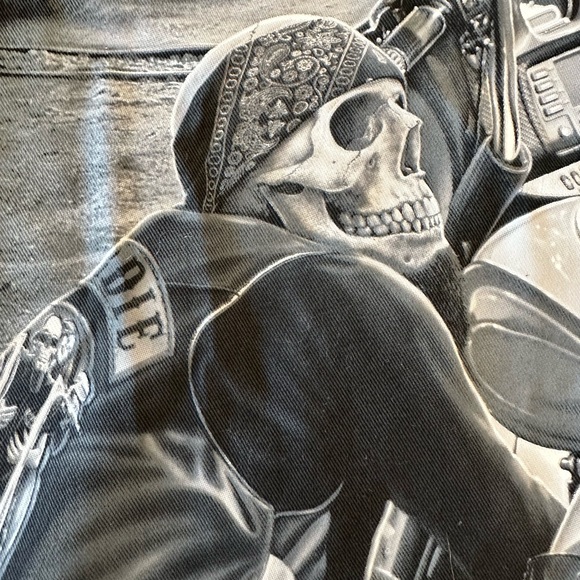 Ride or Die Black Workwear Button Up Shirt Biker Graphic M - Picture 7 of 10